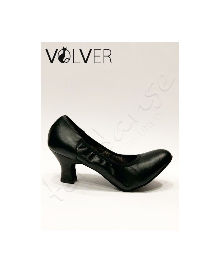 Scarpe da Ballo Donna Pelle Nera Suola Camoscio Tacco 50M *OFFERTA*