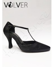 Scarpe da Ballo Raso Nero Suola Camoscio Tacco 90R