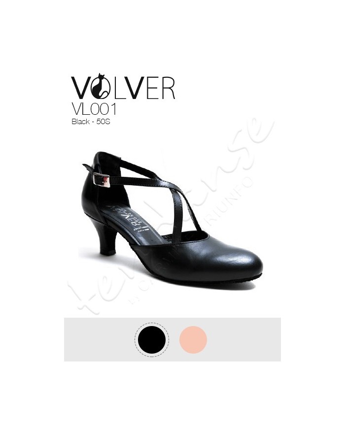 Scarpe da Ballo Incrociate A Pelle Nera TC 50N