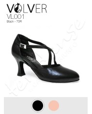 Scarpe da Ballo Incrociate A Pelle Nera TC 70R