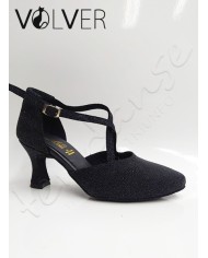 Scarpe da Ballo Incrociate A Praline Nero Tacco 70R *OFFERTA*