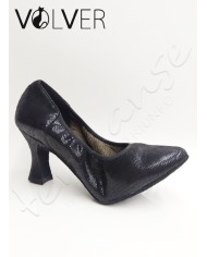 Scarpe da Ballo Donna Lame' Nero Suola Camoscio Tacco 70R