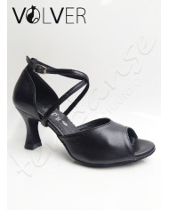 Scarpe da Ballo Donna Pelle Nera Suola Camoscio Tacco 70R