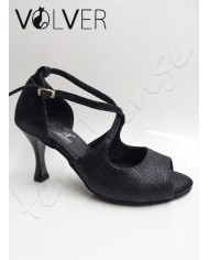 Scarpe da Ballo Donna Lame' Nero Camoscio Tacco 80S ABS