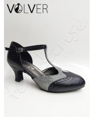 Scarpe da Ballo Donna Pelle Nera Galassia Cotton Suola Camoscio Tacco 50M *OFFERTA*