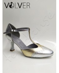 Scarpe da Ballo Donna Pelle Nera Pelle Platino Suola Camoscio Tacco 70P