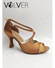 Scarpe da Ballo Donna Raso Cinnamon Suola Camoscio Tacco 80R