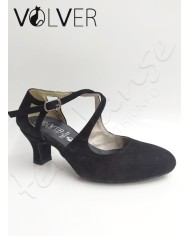 Scarpe da Ballo Donna Camoscio Nero Cotton Suola Camoscio Tacco 50M