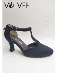 Scarpe da Ballo Donna Pelle Nera Suola Camoscio Tacco 70R