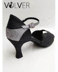 Scarpe da Ballo Donna Brill Nero Brill Argento Suola Camoscio Tacco 70R