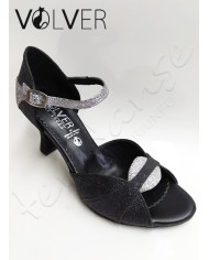 Scarpe da Ballo Donna Brill Nero Brill Argento Suola Camoscio Tacco 70R