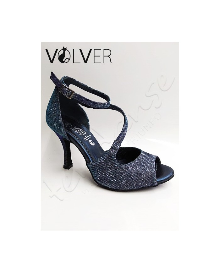 Scarpe da Ballo Fisher Blue Suola Camoscio Tacco 90B