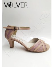 Scarpe da Ballo Donna Pelle Carne Fisher Cipria Tacco 50N *OFFERTA*