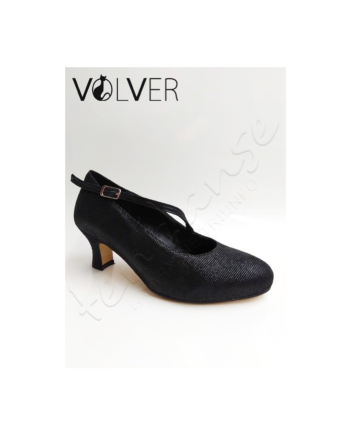 Scarpe da Ballo Donna Lamè Nero Tacco 50M *OFFERTA* Suola Cuoio